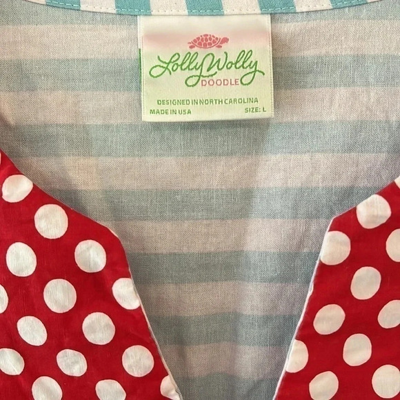 Lolly Wolly Doodle Ladies Shirt/Tunic, Sz L Ruffle Sleeve - Picture 2 of 4